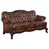 Best Furniture Outlet - Coaster - Victoria Full Leather Upholstered Rolled Arm Sofa Brown - 500681
